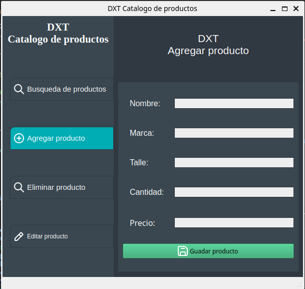Gestor de productos DXT